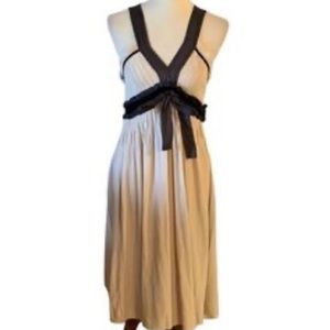 Anthropologie COVEN Cotton and Velvet trim dress